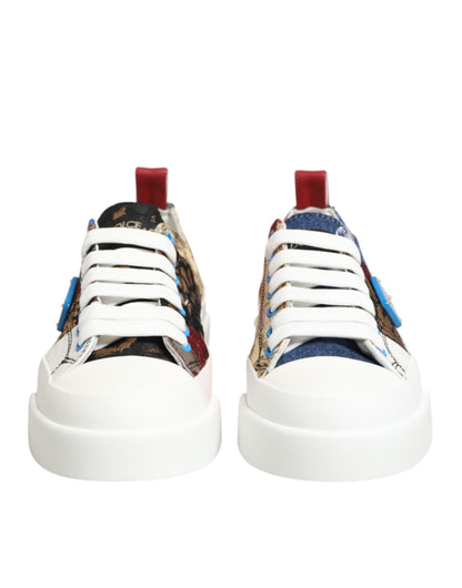 Dolce &amp; Gabbana Mehrfarbige Patchwork Low Top Sneakers Schuhe