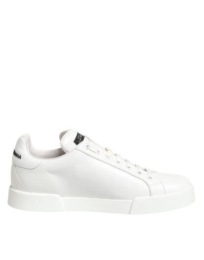 Dolce & Gabbana White Leather #DGFamily Casual Sneakers Shoes