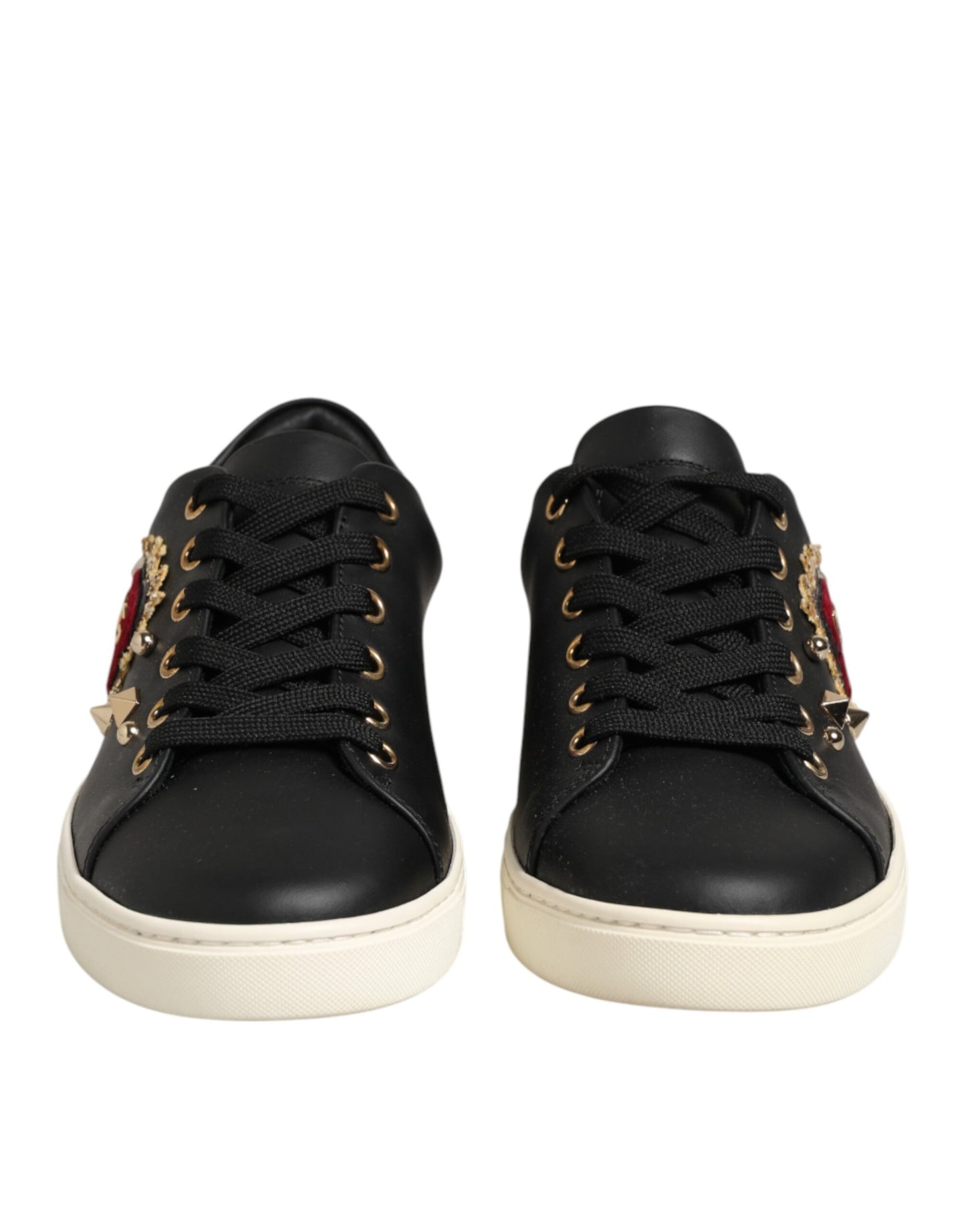 Dolce &amp; Gabbana – Sacred Heart – Sneaker aus schwarzem Leder