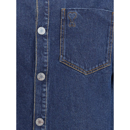 Ami Paris Ami de Coeur Baumwoll-Denim-Überhemd