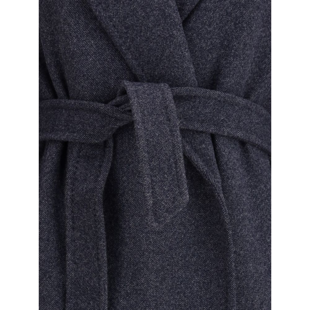 Max Mara – Carnia-Mantel aus Wolle mit Denim-Effekt