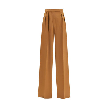 Max Mara – Weite, kamelfarbene Drap-Hose