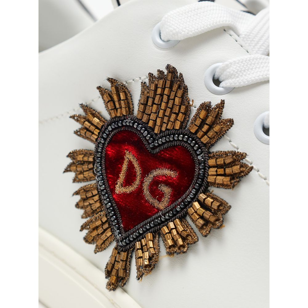 Dolce &amp; Gabbana – Weiße Ledersneaker