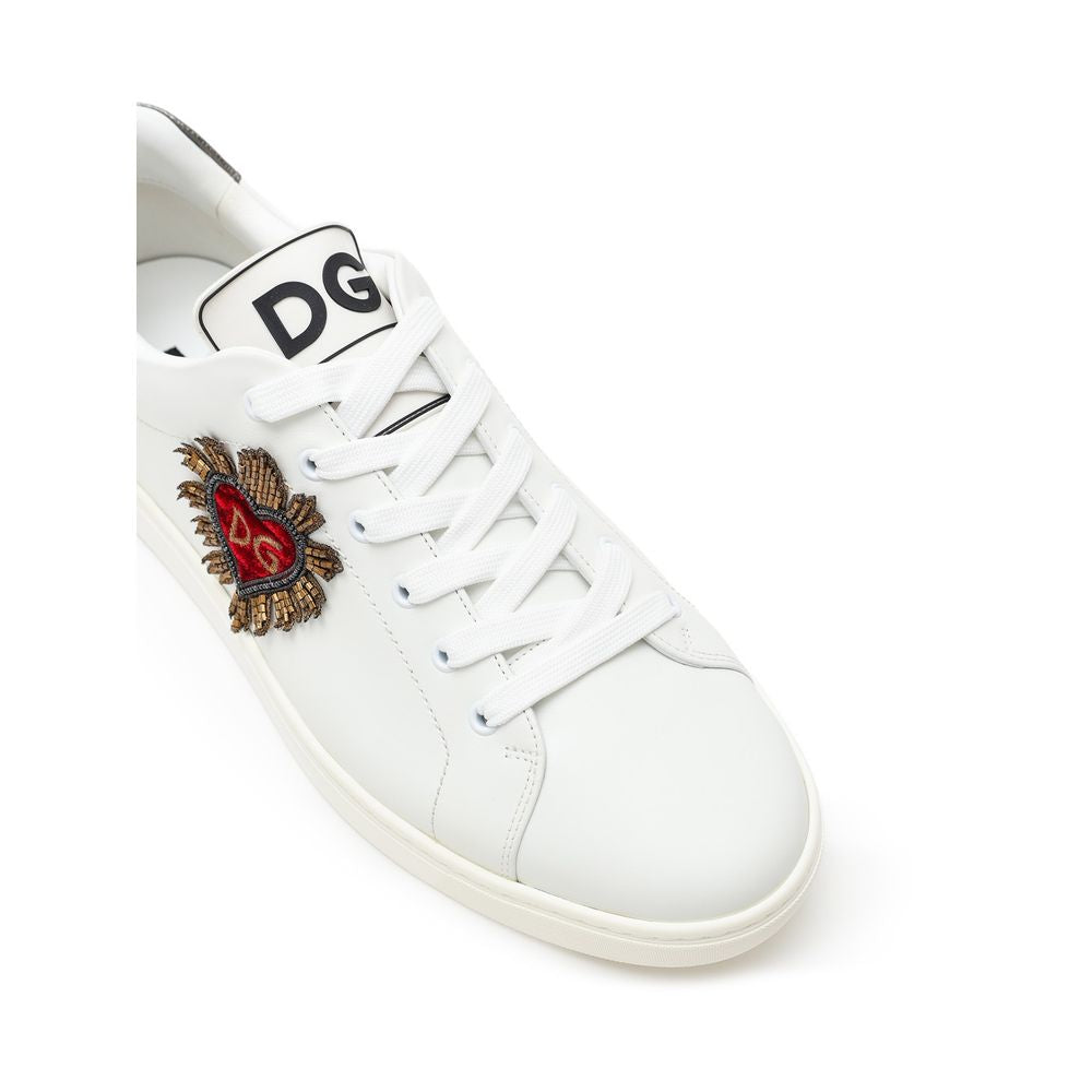 Dolce &amp; Gabbana – Weiße Ledersneaker