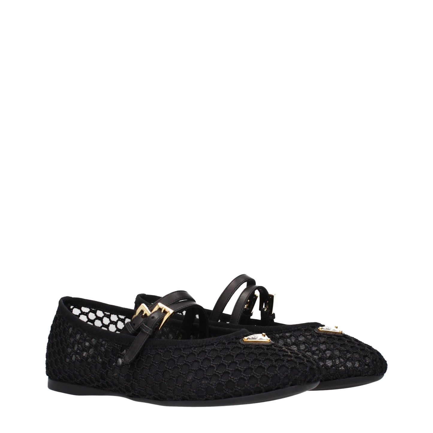 Prada – Ballerinas aus schwarzem Stoff