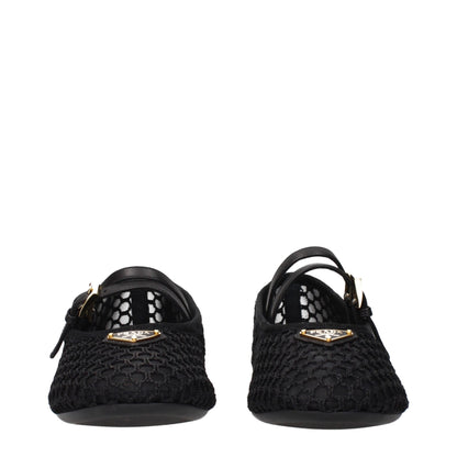 Prada – Ballerinas aus schwarzem Stoff