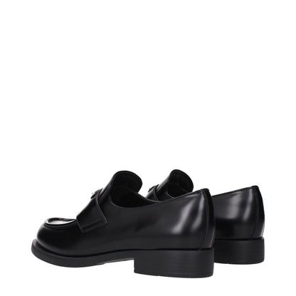 Prada – Slipper aus schwarzem Leder
