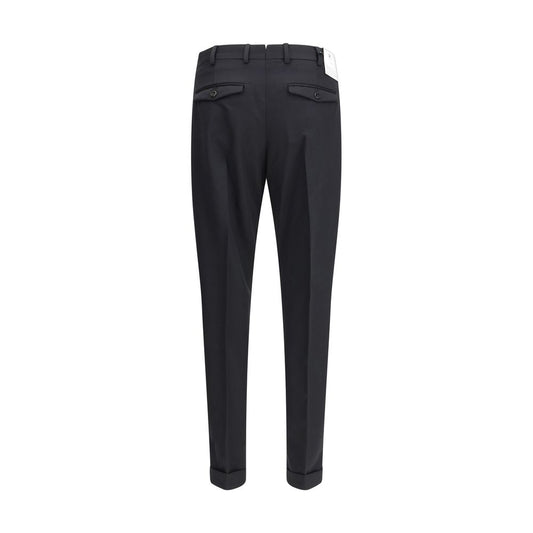 PT Torino Black Fleece Wool Casual Pants