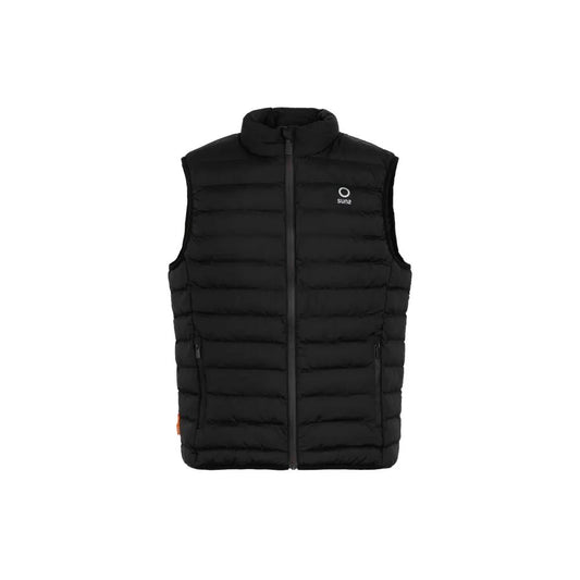Suns Black Polyester Sleveless Jacket