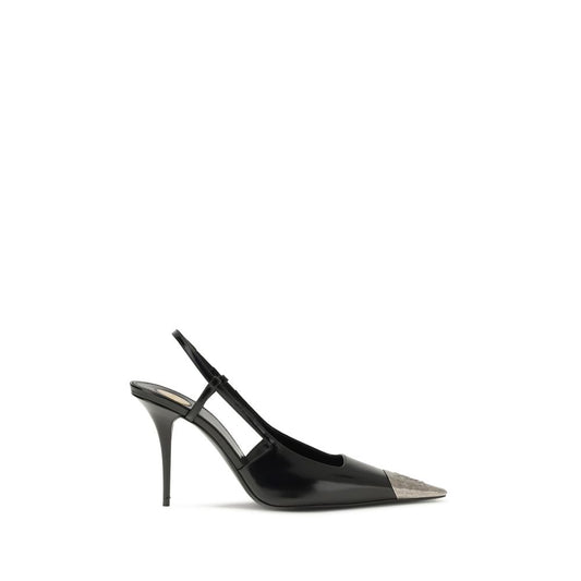 Saint Laurent Black Calf Leather Bos Taurus High Heel Pumps