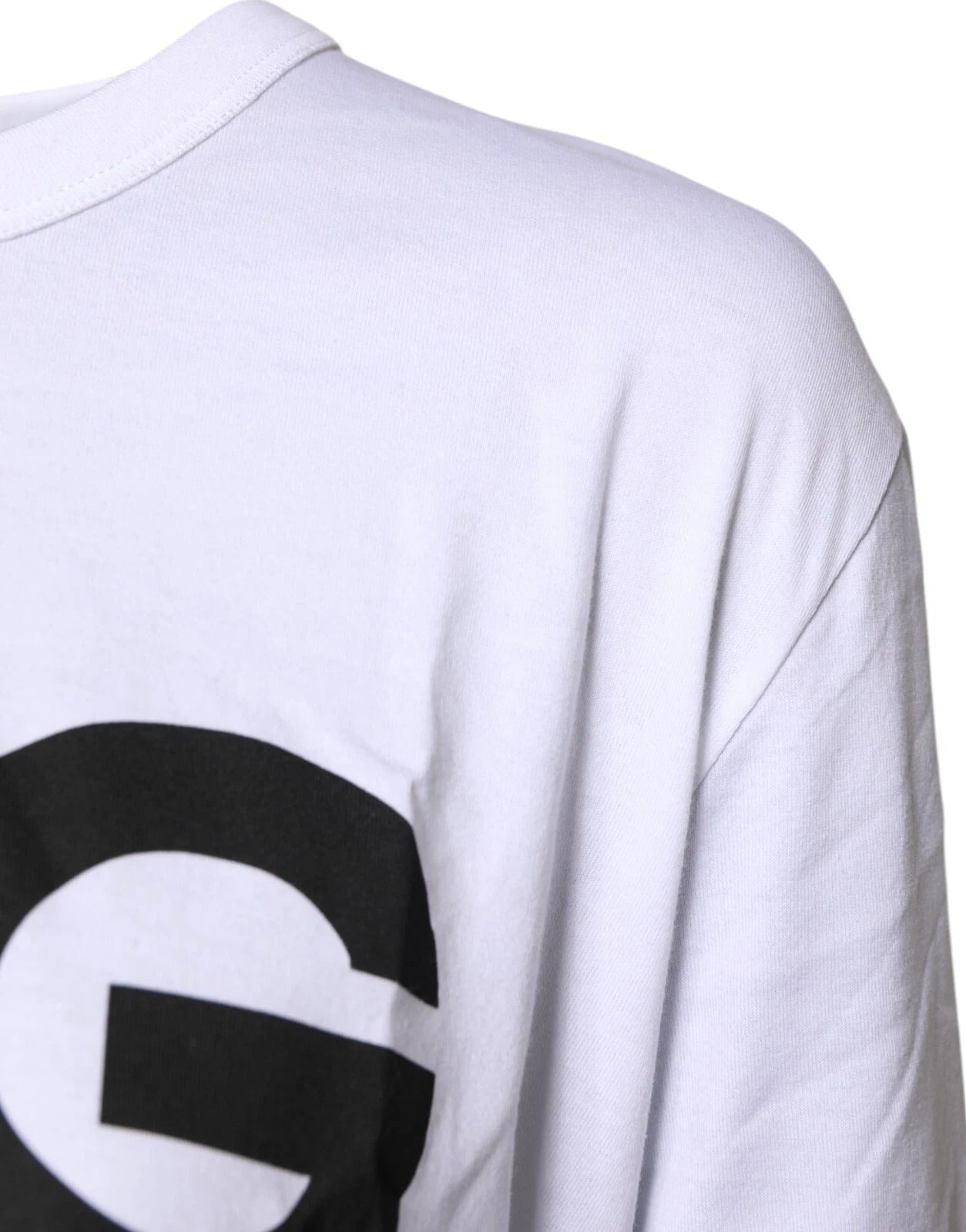 Dolce &amp; Gabbana – Weißes Baumwoll-T-Shirt mit Rundhalsausschnitt und grafischem Print
