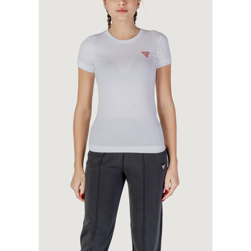 Guess – Weißes Baumwoll-T-Shirt