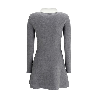 Self-Portrait Mini knit Dress with crochet floral collar