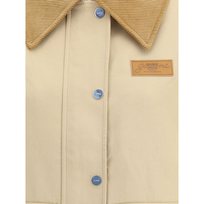 Ganni Beige Cotton Coat