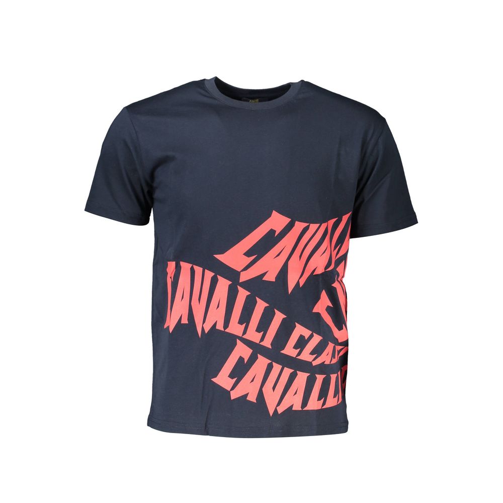 Blaues Baumwoll-T-Shirt der Cavalli Class
