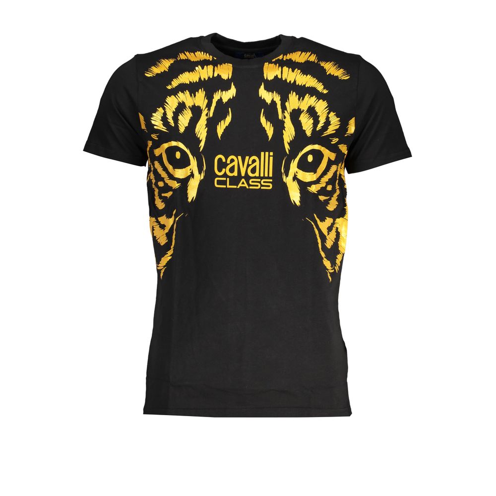 Schwarzes Baumwoll-T-Shirt der Cavalli Class