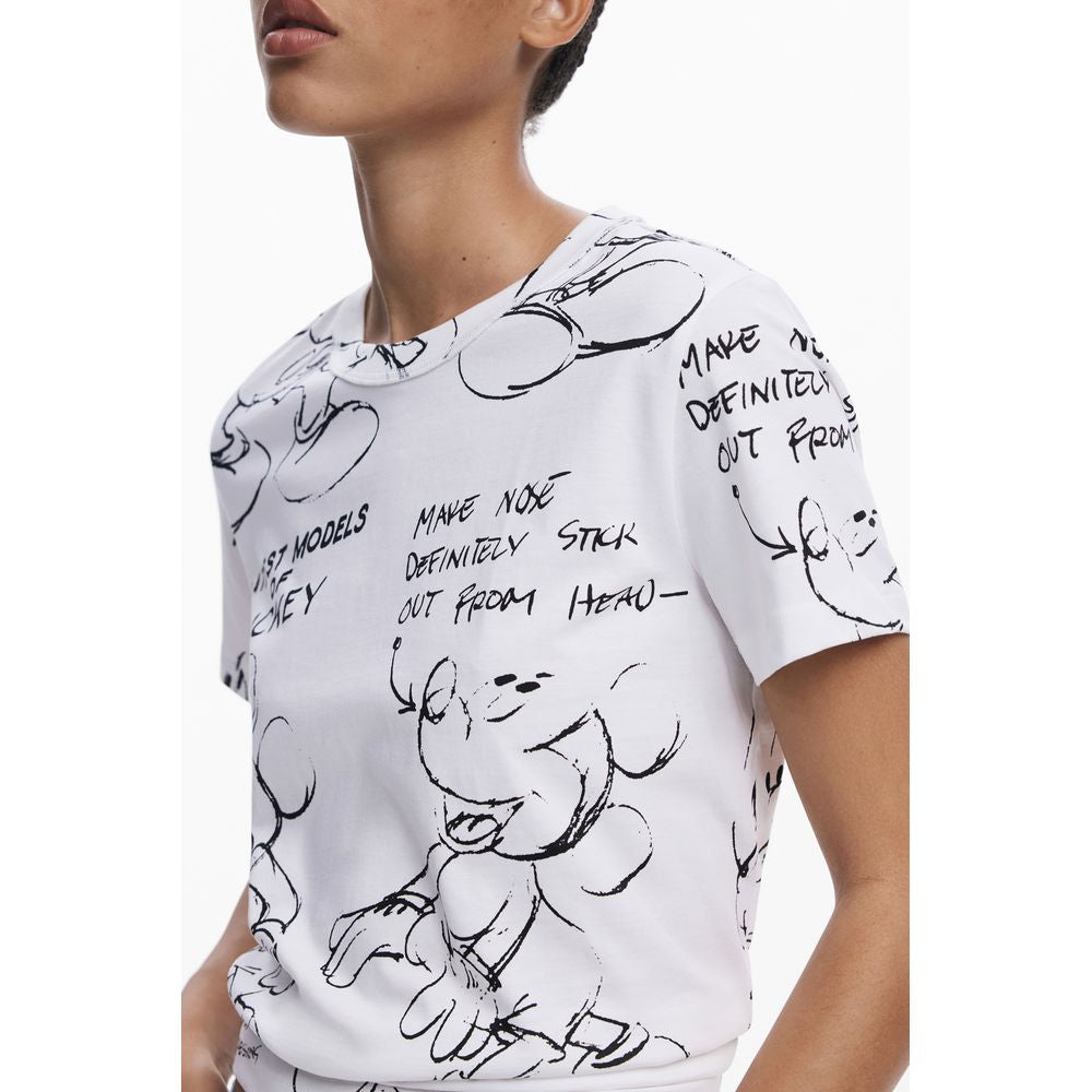 Desigual – Weißes Baumwoll-T-Shirt