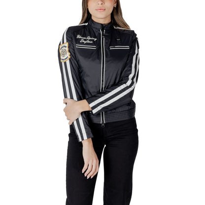 Blauer Schwarze Polyamidjacken &amp; Mäntel