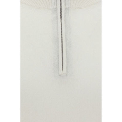 Brunello Cucinelli Weißer Kaschmir-Pullover aus Kaschmir