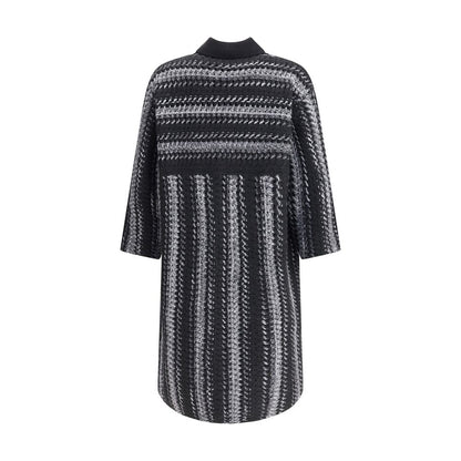 Fabiana Filippi Black Fleece Wool Coat