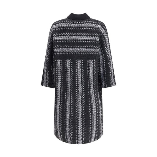 Fabiana Filippi Black Fleece Wool Coat