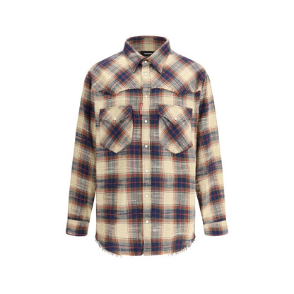 Dsquared² Brown Cotton Pattern Shirt