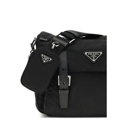 Prada Schwarze Schultertasche aus Polyamid