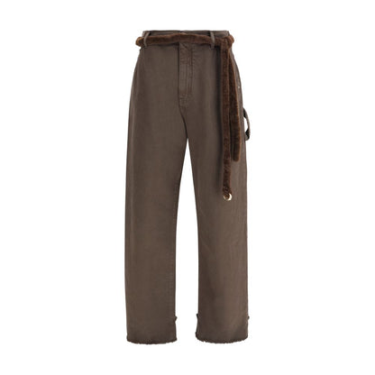 Darkpark Brown Cotton Casual Pants