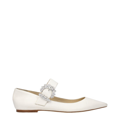 Jimmy Choo White Leather Ballet Flats