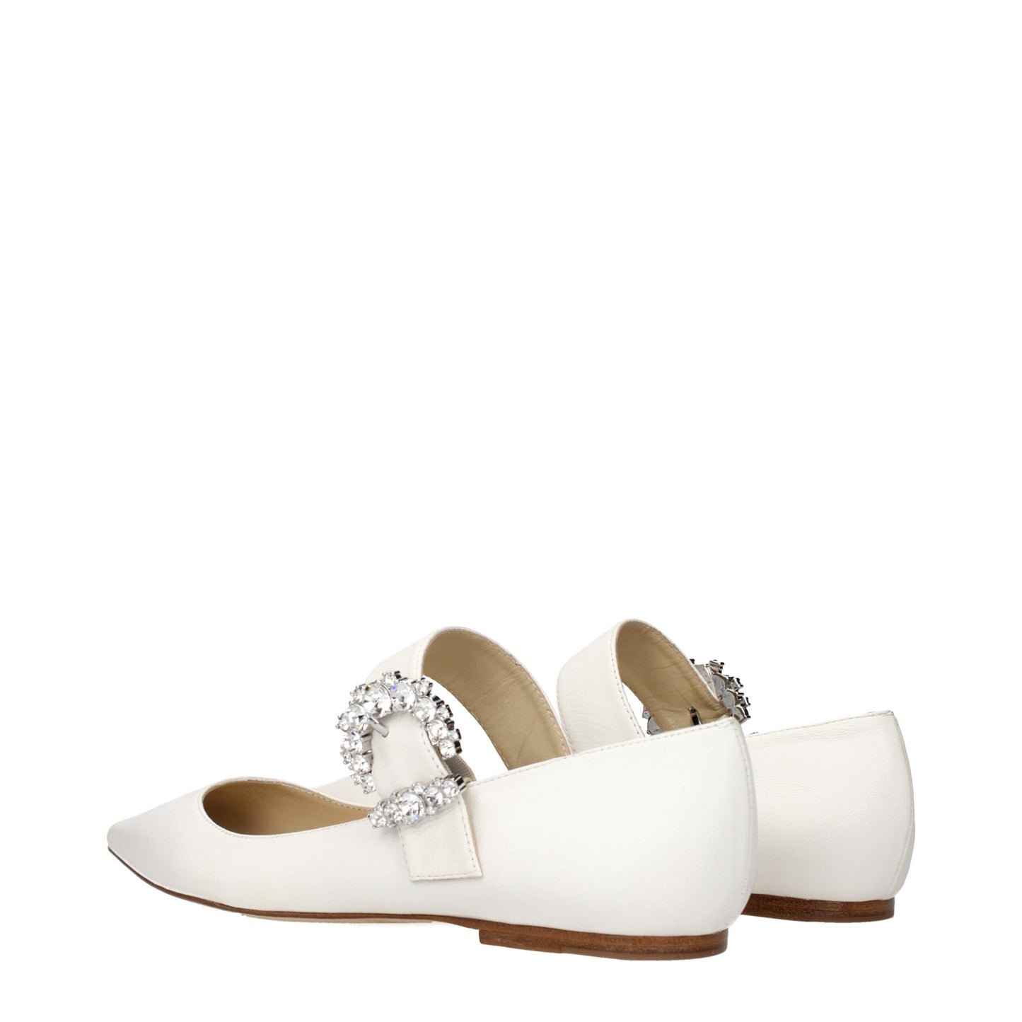 Jimmy Choo White Leather Ballet Flats