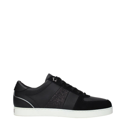 Jimmy Choo Black Leather Low Top Sneakers