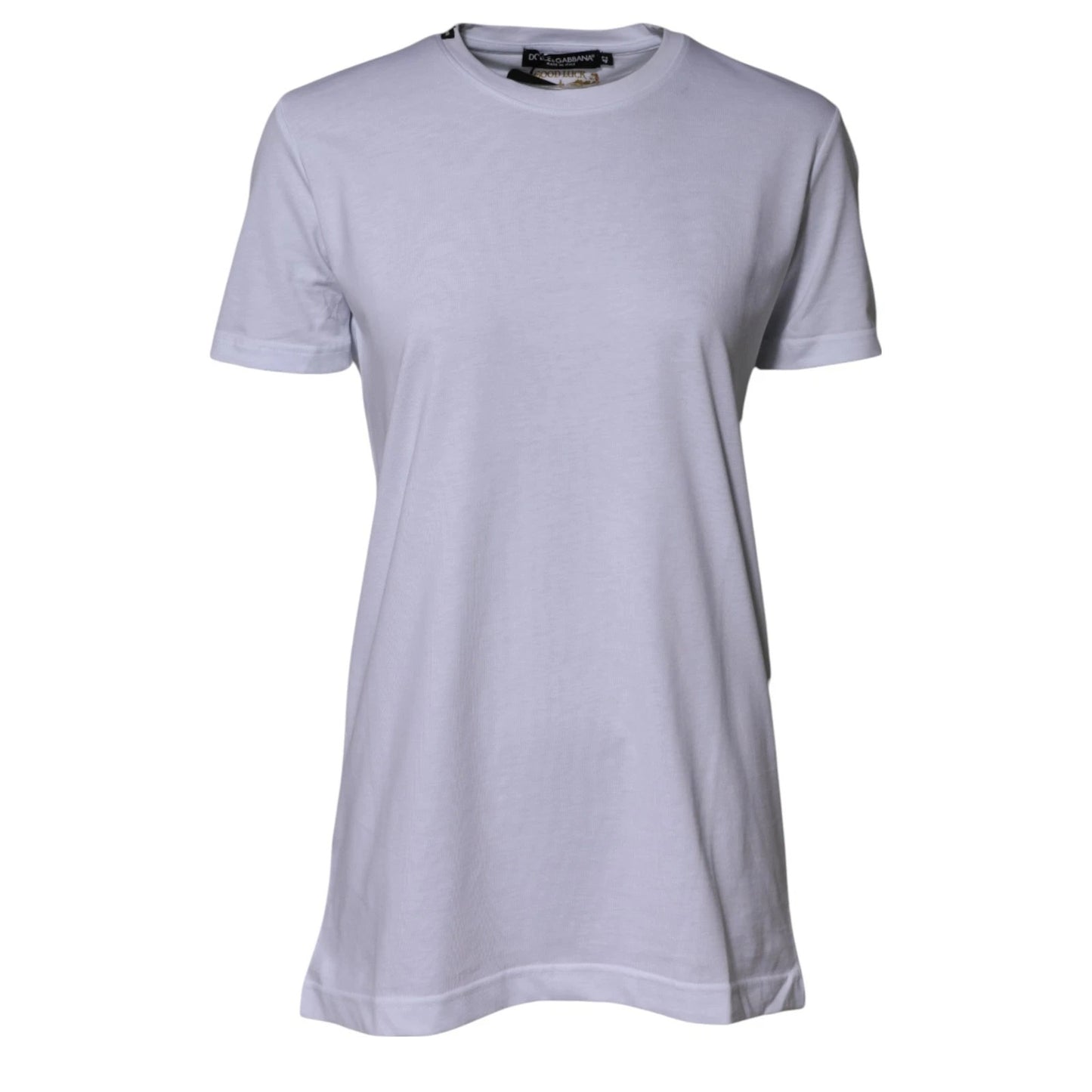 Dolce &amp; Gabbana – Weißes Goodluck 2023-T-Shirt aus Baumwolle mit Rundhalsausschnitt