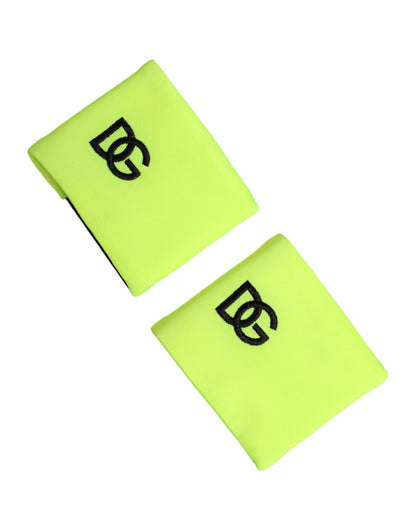 Dolce & Gabbana Yellow Green DG Logo Polyester 1 Pair  Wristband