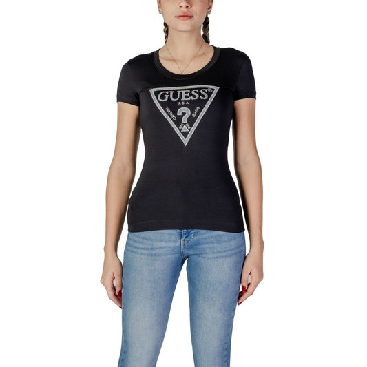 Guess – Schwarzes Baumwoll-T-Shirt