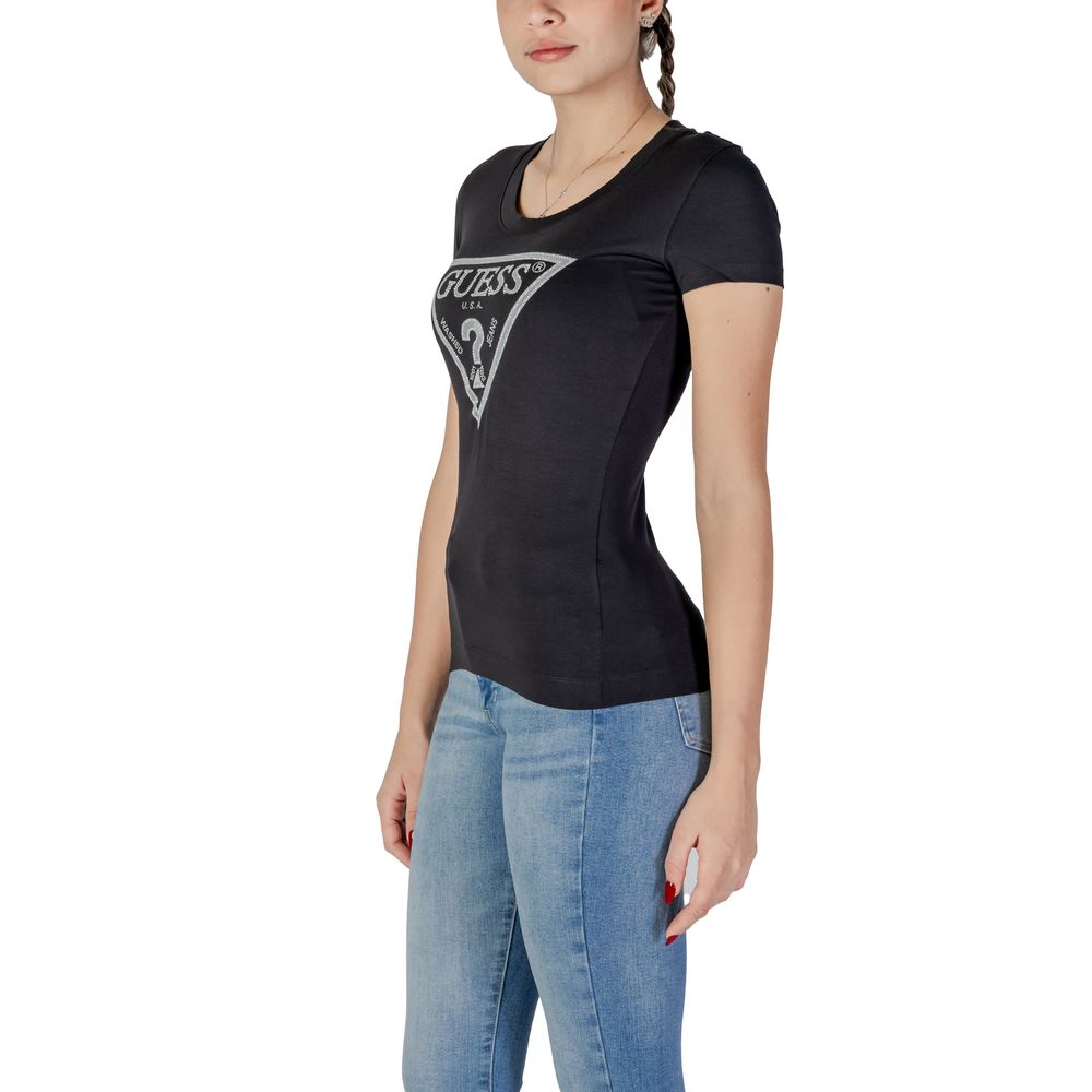 Guess – Schwarzes Baumwoll-T-Shirt