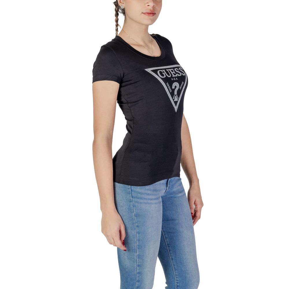 Guess – Schwarzes Baumwoll-T-Shirt