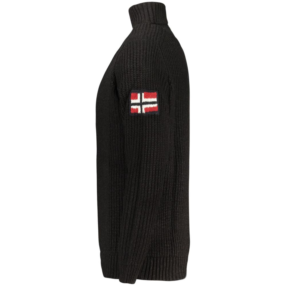 Norwegen 1963 Schwarzer Wollpullover für Herren