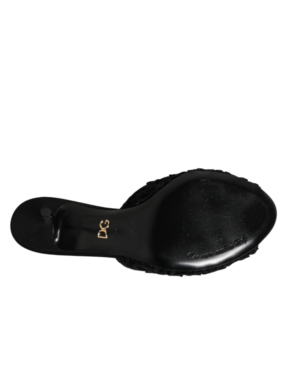 Dolce & Gabbana Schwarze bestickte Slip-On Absatz-Pantoletten