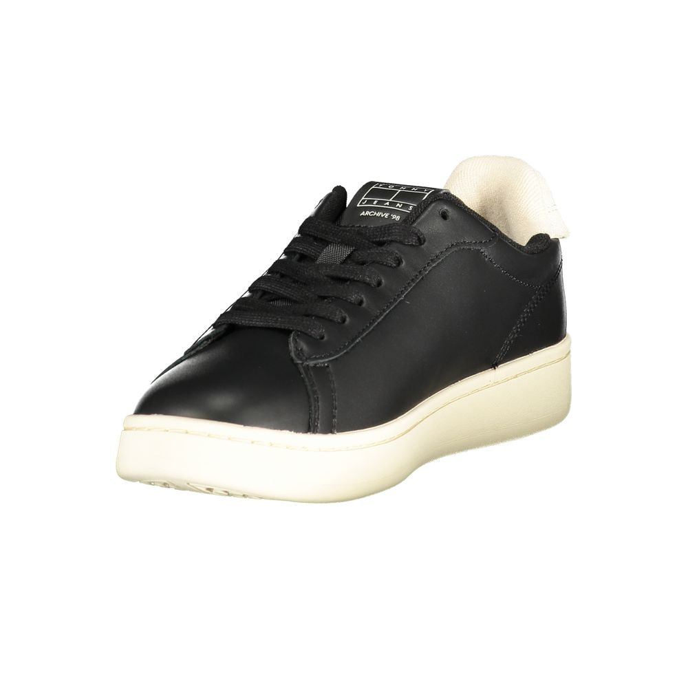 Tommy Hilfiger – Schwarze Leder-Sneaker für Damen