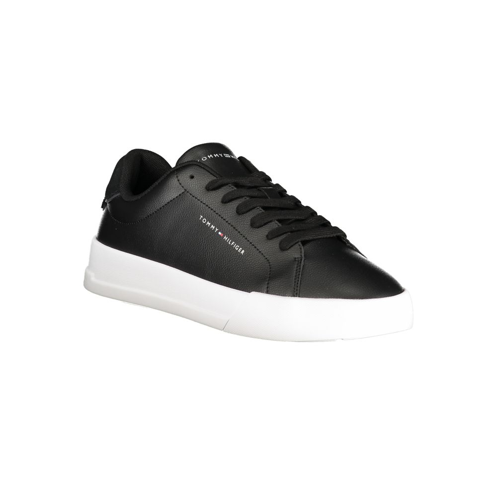 Tommy Hilfiger – Schwarze Leder-Sneaker für Herren