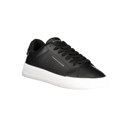 Tommy Hilfiger – Schwarze Leder-Sneaker für Herren