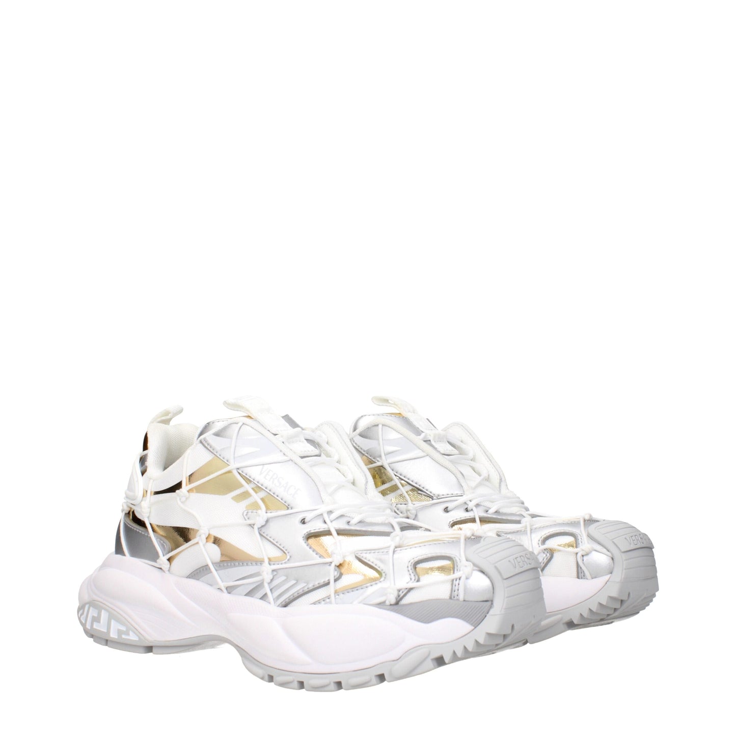 Versace – Klobige Sneakers aus weißem Stoff