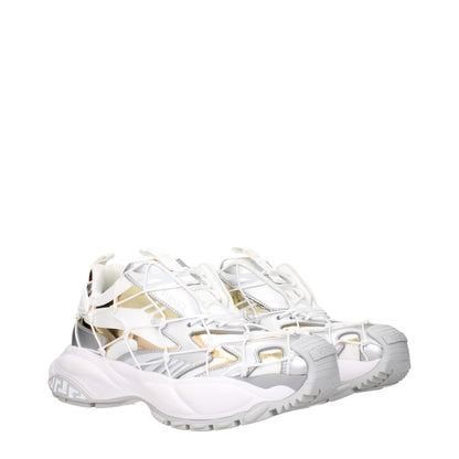Versace – Klobige Sneakers aus weißem Stoff