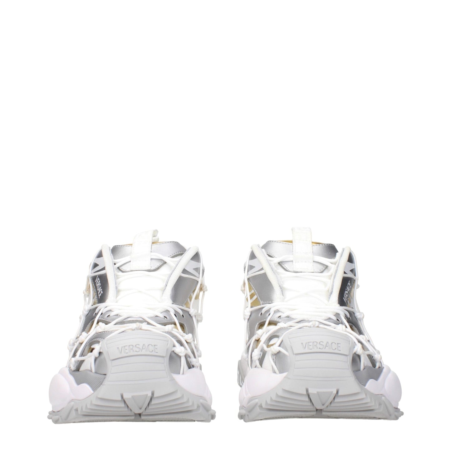 Versace – Klobige Sneakers aus weißem Stoff