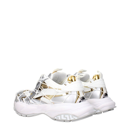 Versace – Klobige Sneakers aus weißem Stoff