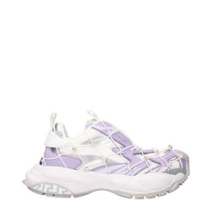 Versace – Klobige Sneakers aus weißem Stoff