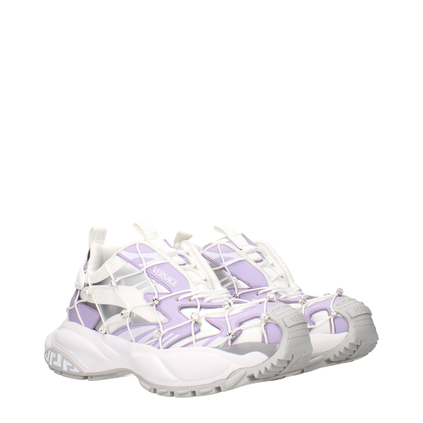 Versace – Klobige Sneakers aus weißem Stoff