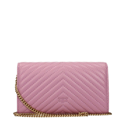 PINKO Clutch aus rosa Leder