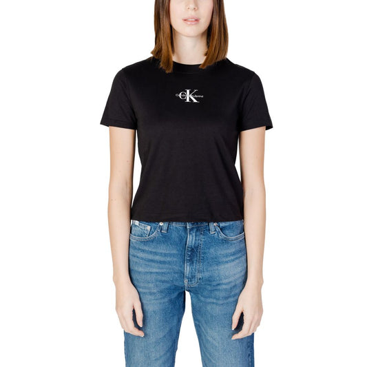 Calvin Klein Jeans – Schwarzes Baumwoll-T-Shirt