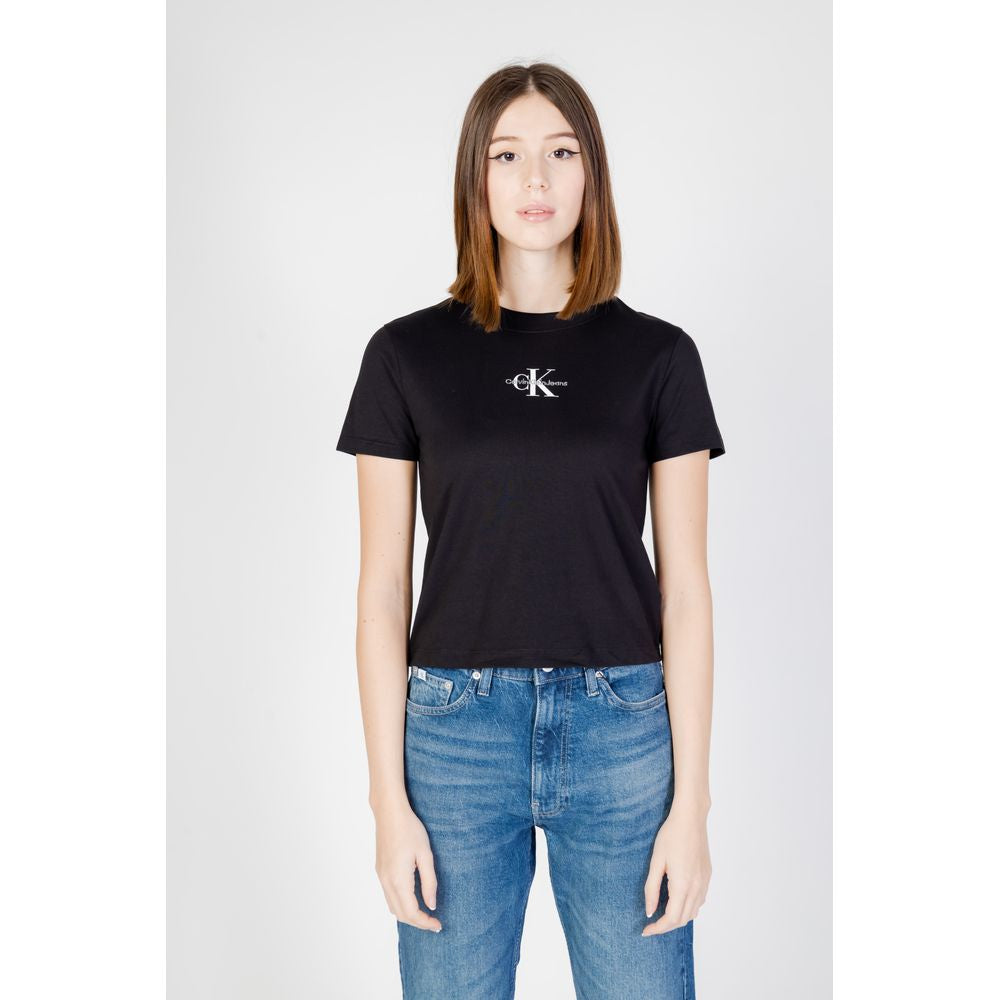 Calvin Klein Jeans – Schwarzes Baumwoll-T-Shirt